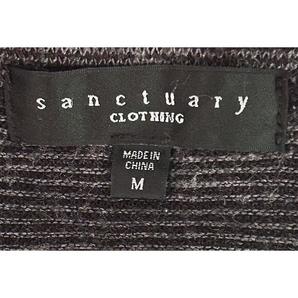 Sanctuary Semi-Sheer Lace Front Rose Design Gray & Cream Top Medium - Picture 6 of 7